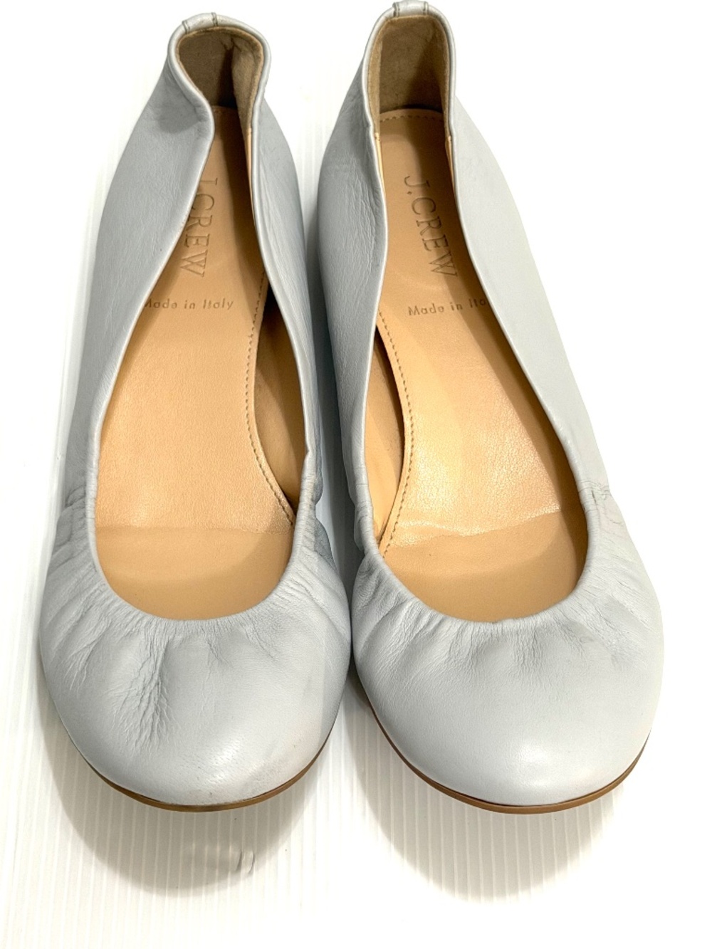 J.Crew Italian Leather Ballet Flats Grey Size 7.5